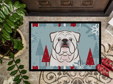 Load image into Gallery viewer, Winter Holiday White English Bulldog  Doormat - 24x36 Decorative Floor Mat – Indoor/Outdoor Rug with Artistic Flair BB1716JMAT