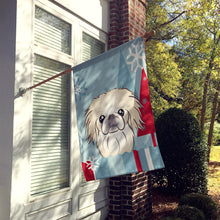 Load image into Gallery viewer, Winter Holiday Pekingese Flag Canvas House Size BB1717CHF
