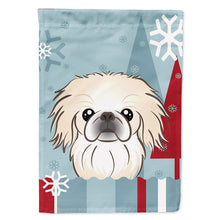 Load image into Gallery viewer, Winter Holiday Pekingese Flag Canvas House Size BB1717CHF