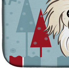 Load image into Gallery viewer, Winter Holiday Pekingese Dish Drying Mat – Absorbent, Artistic Kitchen Essentials BB1717DDM