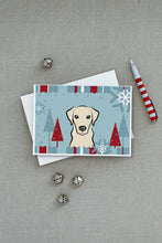 Load image into Gallery viewer, Winter Holiday Yellow Labrador Greeting Cards -  Blank Note Cards – 8-Pack of Artist-Designed Cards with Envelopes