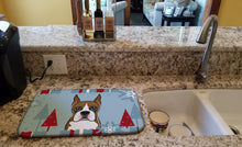 Load image into Gallery viewer, Winter Holiday Boxer Dish Drying Mat – Absorbent, Artistic Kitchen Essentials BB1719DDM