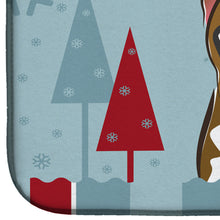 Load image into Gallery viewer, Winter Holiday Boxer Dish Drying Mat – Absorbent, Artistic Kitchen Essentials BB1719DDM