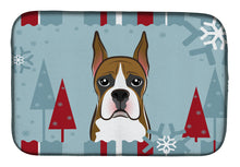Load image into Gallery viewer, Winter Holiday Boxer Dish Drying Mat – Absorbent, Artistic Kitchen Essentials BB1719DDM