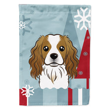 Load image into Gallery viewer, Winter Holiday Cavalier Spaniel Flag Canvas House Size BB1720CHF