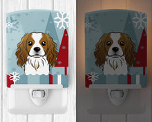 Load image into Gallery viewer, Winter Holiday Cavalier Spaniel Ceramic Night Light BB1720CNL