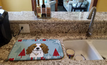 Load image into Gallery viewer, Winter Holiday Cavalier Spaniel Dish Drying Mat – Absorbent, Artistic Kitchen Essentials BB1720DDM
