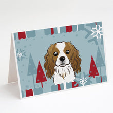 Load image into Gallery viewer, Winter Holiday Cavalier Spaniel Greeting Cards -  Blank Note Cards – 8-Pack of Artist-Designed Cards with Envelopes