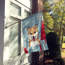 Load image into Gallery viewer, Winter Holiday Shiba Inu Flag Canvas House Size BB1721CHF