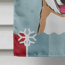 Load image into Gallery viewer, Winter Holiday Shiba Inu Flag Canvas House Size BB1721CHF