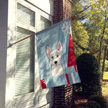 Load image into Gallery viewer, Winter Holiday Westie Flag Canvas House Size BB1722CHF