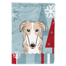 Load image into Gallery viewer, Winter Holiday Borzoi Flag Canvas House Size BB1724CHF