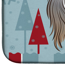 Load image into Gallery viewer, Winter Holiday Saluki Dish Drying Mat – Absorbent, Artistic Kitchen Essentials BB1725DDM