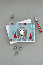 Load image into Gallery viewer, Winter Holiday Saluki Greeting Cards -  Blank Note Cards – 8-Pack of Artist-Designed Cards with Envelopes