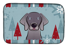 Load image into Gallery viewer, Winter Holiday Weimaraner Dish Drying Mat – Absorbent, Artistic Kitchen Essentials BB1727DDM