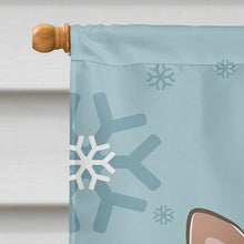Load image into Gallery viewer, Winter Holiday Yorkie Puppy Flag Canvas House Size BB1728CHF