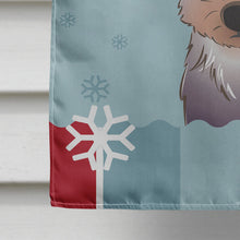 Load image into Gallery viewer, Winter Holiday Yorkie Puppy Flag Canvas House Size BB1728CHF