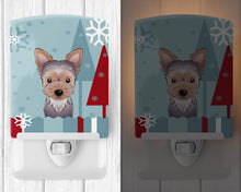 Load image into Gallery viewer, Winter Holiday Yorkie Puppy Ceramic Night Light BB1728CNL
