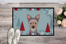 Load image into Gallery viewer, Winter Holiday Yorkie Puppy Doormat - 24x36 Decorative Floor Mat – Indoor/Outdoor Rug with Artistic Flair BB1728JMAT