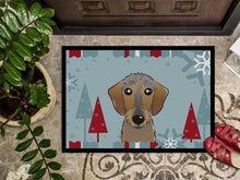 Load image into Gallery viewer, Winter Holiday Wirehaired Dachshund Doormat - 24x36 Decorative Floor Mat – Indoor/Outdoor Rug with Artistic Flair BB1729JMAT