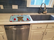 Load image into Gallery viewer, Winter Holiday Chocolate Labrador Dish Drying Mat – Absorbent, Artistic Kitchen Essentials BB1730DDM