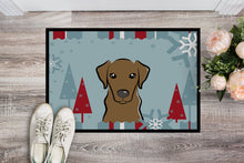 Load image into Gallery viewer, Winter Holiday Chocolate Labrador Doormat - 24x36 Decorative Floor Mat – Indoor/Outdoor Rug with Artistic Flair BB1730JMAT