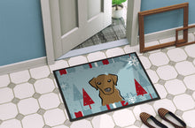 Load image into Gallery viewer, Winter Holiday Chocolate Labrador Doormat - 24x36 Decorative Floor Mat – Indoor/Outdoor Rug with Artistic Flair BB1730JMAT