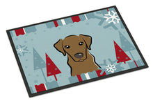 Load image into Gallery viewer, Winter Holiday Chocolate Labrador Doormat - 24x36 Decorative Floor Mat – Indoor/Outdoor Rug with Artistic Flair BB1730JMAT