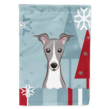 Load image into Gallery viewer, Winter Holiday Italian Greyhound Flag Canvas House Size BB1732CHF