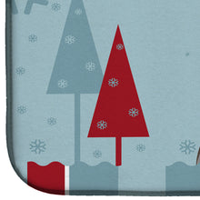 Load image into Gallery viewer, Winter Holiday Italian Greyhound Dish Drying Mat – Absorbent, Artistic Kitchen Essentials BB1732DDM