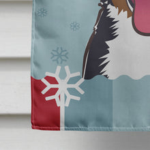 Load image into Gallery viewer, Winter Holiday Bernese Mountain Dog Flag Canvas House Size BB1733CHF