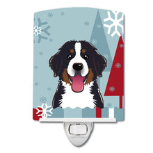 Load image into Gallery viewer, Winter Holiday Bernese Mountain Dog Ceramic Night Light BB1733CNL