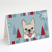 Load image into Gallery viewer, Winter Holiday French Bulldog Greeting Cards -  Blank Note Cards – 8-Pack of Artist-Designed Cards with Envelopes