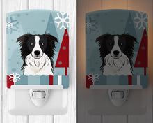 Load image into Gallery viewer, Winter Holiday Border Collie Ceramic Night Light BB1737CNL