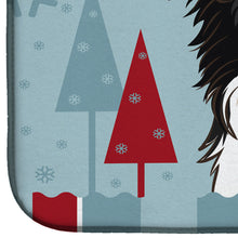 Load image into Gallery viewer, Winter Holiday Border Collie Dish Drying Mat – Absorbent, Artistic Kitchen Essentials BB1737DDM