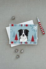 Load image into Gallery viewer, Winter Holiday Border Collie Greeting Cards -  Blank Note Cards – 8-Pack of Artist-Designed Cards with Envelopes