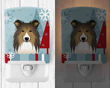 Load image into Gallery viewer, Winter Holiday Sheltie Ceramic Night Light BB1738CNL