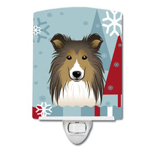Load image into Gallery viewer, Winter Holiday Sheltie Ceramic Night Light BB1738CNL