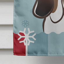 Load image into Gallery viewer, Winter Holiday Basset Hound Flag Canvas House Size BB1739CHF