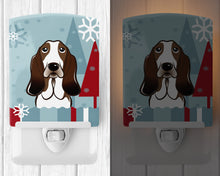 Load image into Gallery viewer, Winter Holiday Basset Hound Ceramic Night Light BB1739CNL