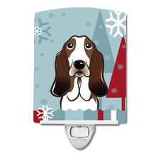Load image into Gallery viewer, Winter Holiday Basset Hound Ceramic Night Light BB1739CNL