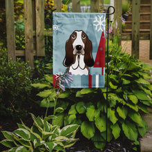 Load image into Gallery viewer, Winter Holiday Basset Hound Garden Flag – Decorative Outdoor Yard Flag BB1739GF