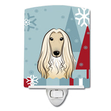 Load image into Gallery viewer, Winter Holiday Afghan Hound Ceramic Night Light BB1740CNL