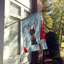 Load image into Gallery viewer, Winter Holiday Doberman Flag Canvas House Size BB1741CHF