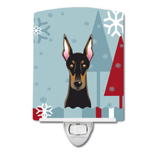 Load image into Gallery viewer, Winter Holiday Doberman Ceramic Night Light BB1741CNL