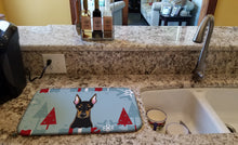 Load image into Gallery viewer, Winter Holiday Doberman Dish Drying Mat – Absorbent, Artistic Kitchen Essentials BB1741DDM
