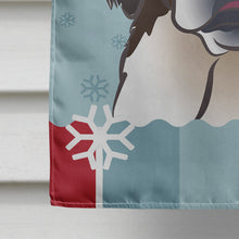 Load image into Gallery viewer, Winter Holiday Saint Bernard Flag Canvas House Size BB1742CHF