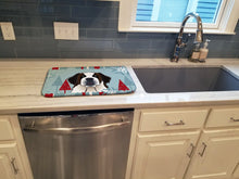 Load image into Gallery viewer, Winter Holiday Saint Bernard Dish Drying Mat – Absorbent, Artistic Kitchen Essentials BB1742DDM
