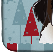 Load image into Gallery viewer, Winter Holiday Saint Bernard Dish Drying Mat – Absorbent, Artistic Kitchen Essentials BB1742DDM