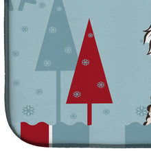 Load image into Gallery viewer, Winter Holiday Wire Haired Fox Terrier Dish Drying Mat – Absorbent, Artistic Kitchen Essentials BB1743DDM